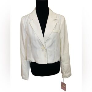 Timeless Ivory cropped Capsule Wardrobe Career Office blazer